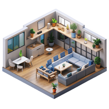 Diseño 3d de living room